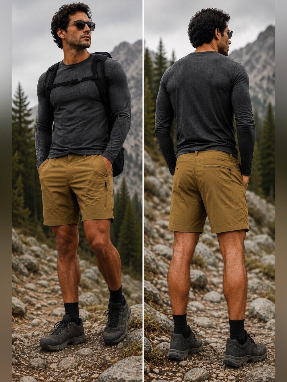 Mountain Hardwear AP Active Shorts Men’s 36 Brown Hiking Trail